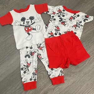 Mickey Mouse Baby Boy 4 Piece Pajama Set Size 12 months